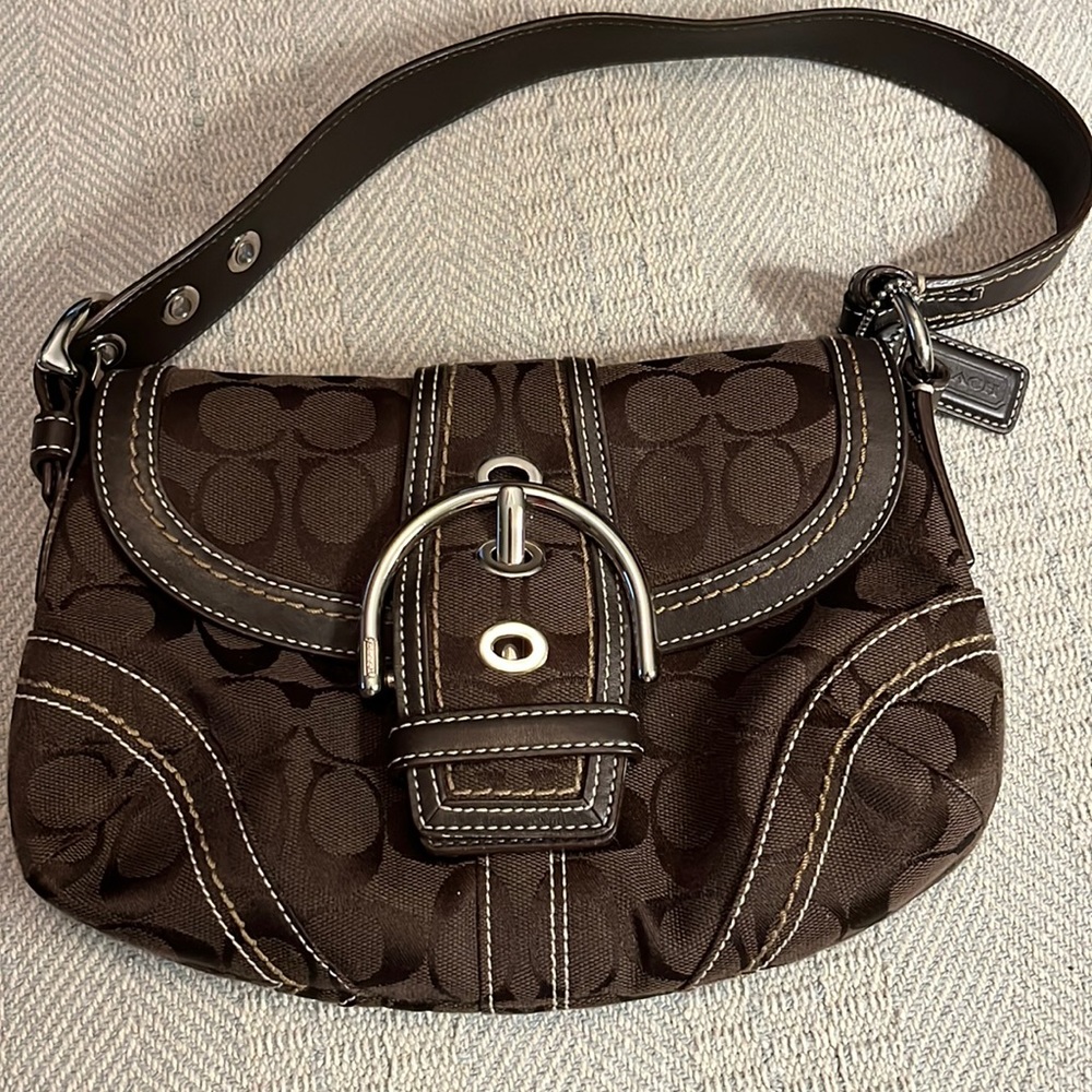Coach chocolate brown baguette